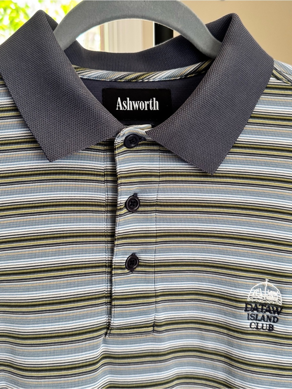 Vintage Ashworth Men's Stripe Performance Polo Shirt